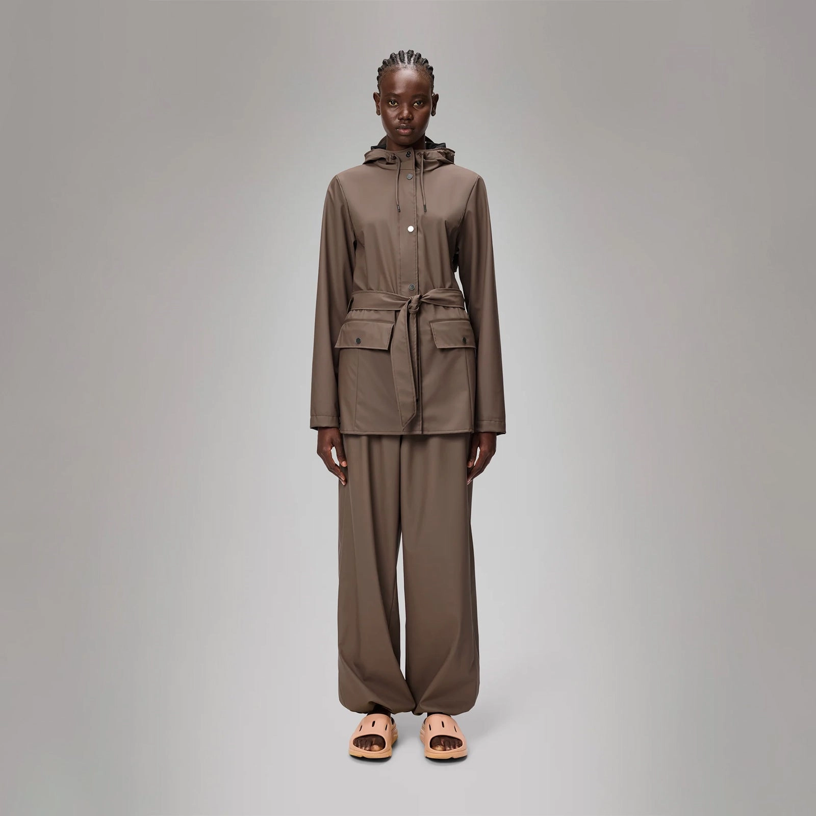Articulated Sleeves High Density Weave Rains Curve Jacket W3 ' Shade'