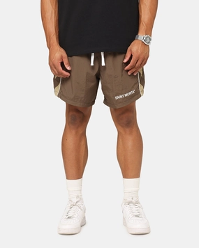 Saint Morta Official Panelled Beach Shorts Mocha dancewear