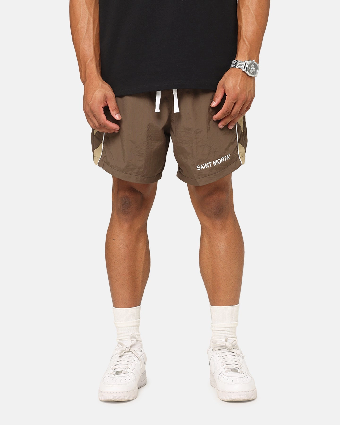 Saint Morta Official Panelled Beach Shorts Mocha dancewear