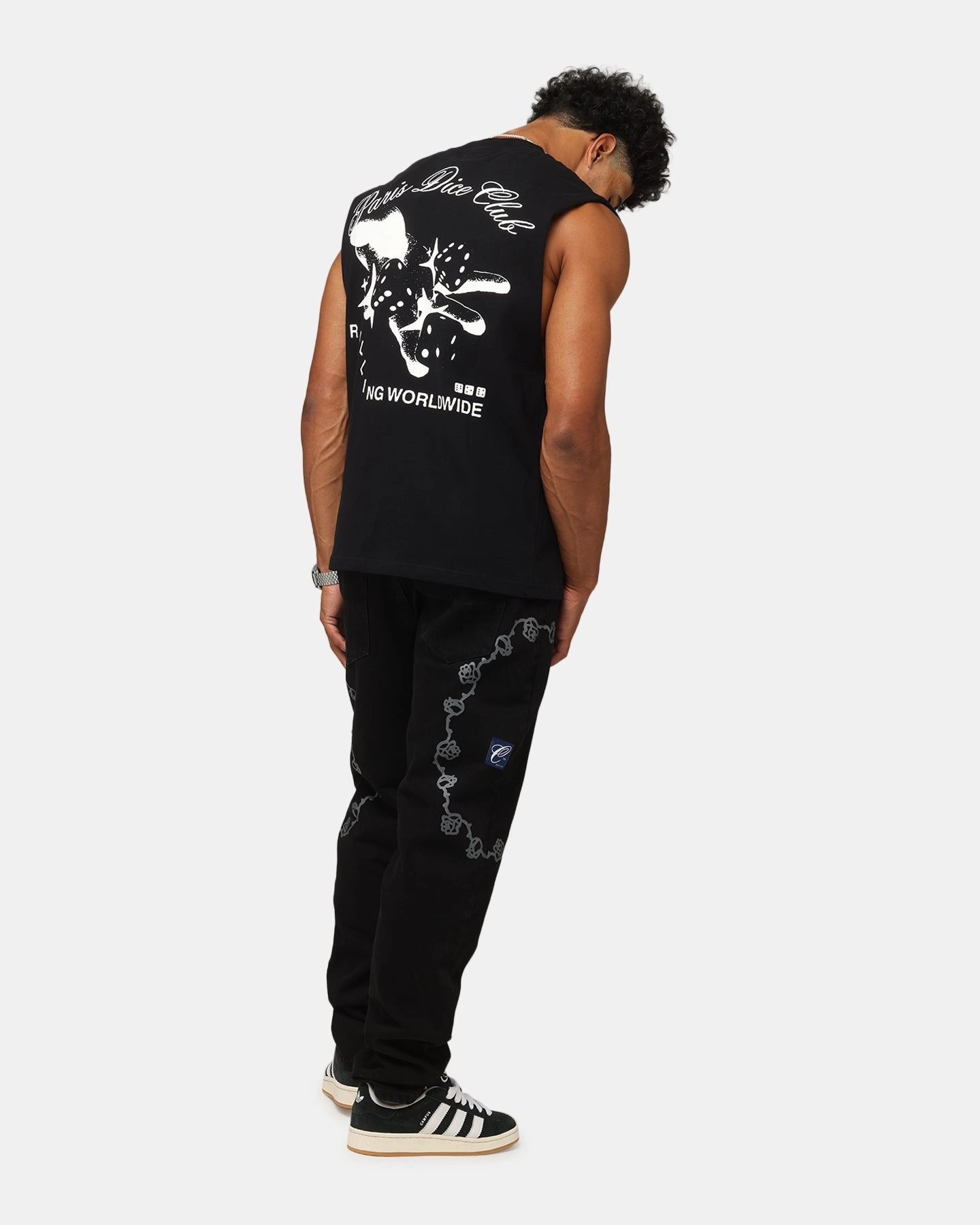 Minimalist Aesthetic Carre Dice Club Muscle T-Shirt Black