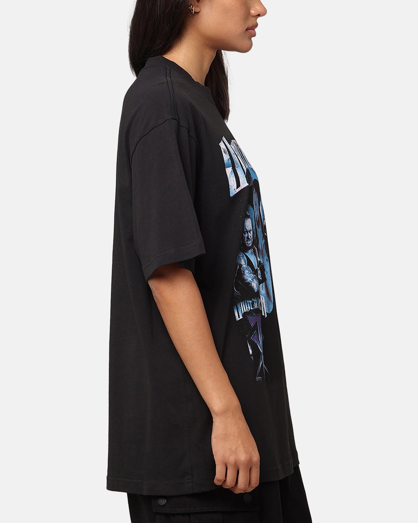 Mitchell & Ness X WWE The Undertaker T-Shirt Overdyed Black Friction Free Inner Lining Layered Look