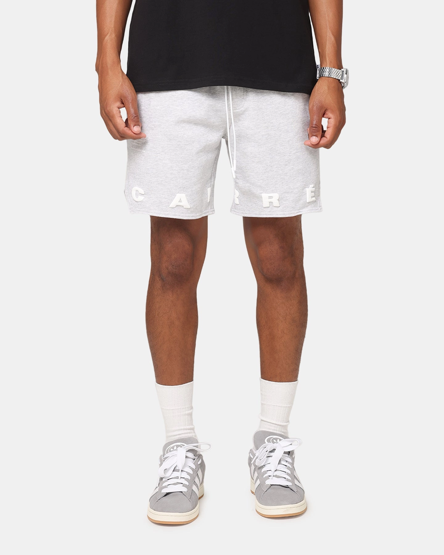 Luxury Brand laid-back style Carre Enhance Fleece Shorts Grey Marle