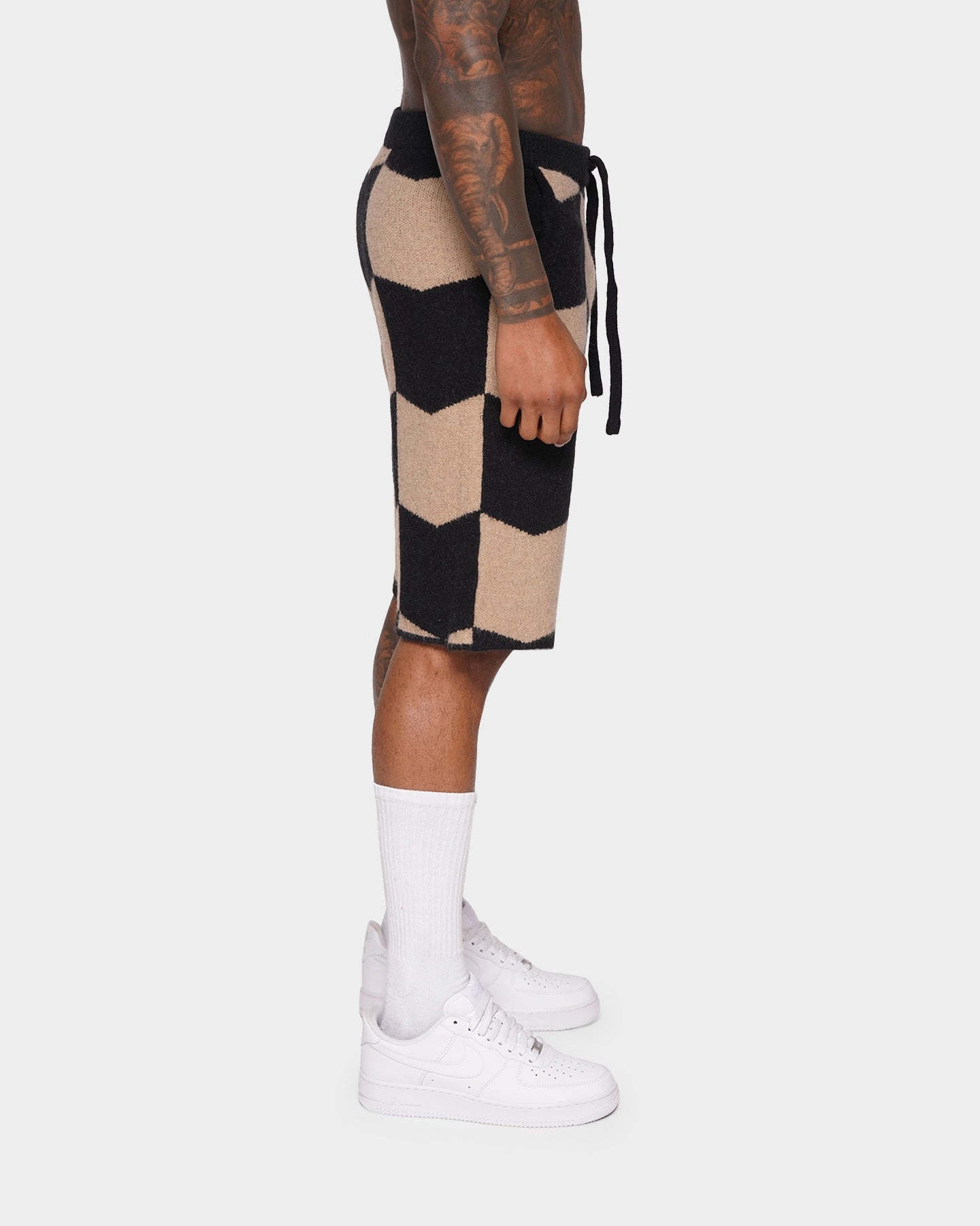 XXIII Meda Check Shorts Black/Beige Go Casual