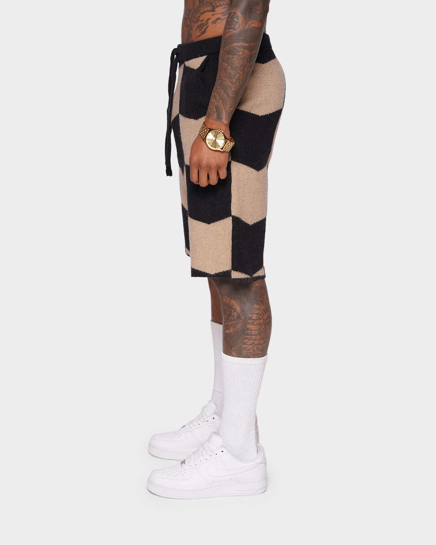 XXIII Meda Check Shorts Black/Beige barbecue outfit