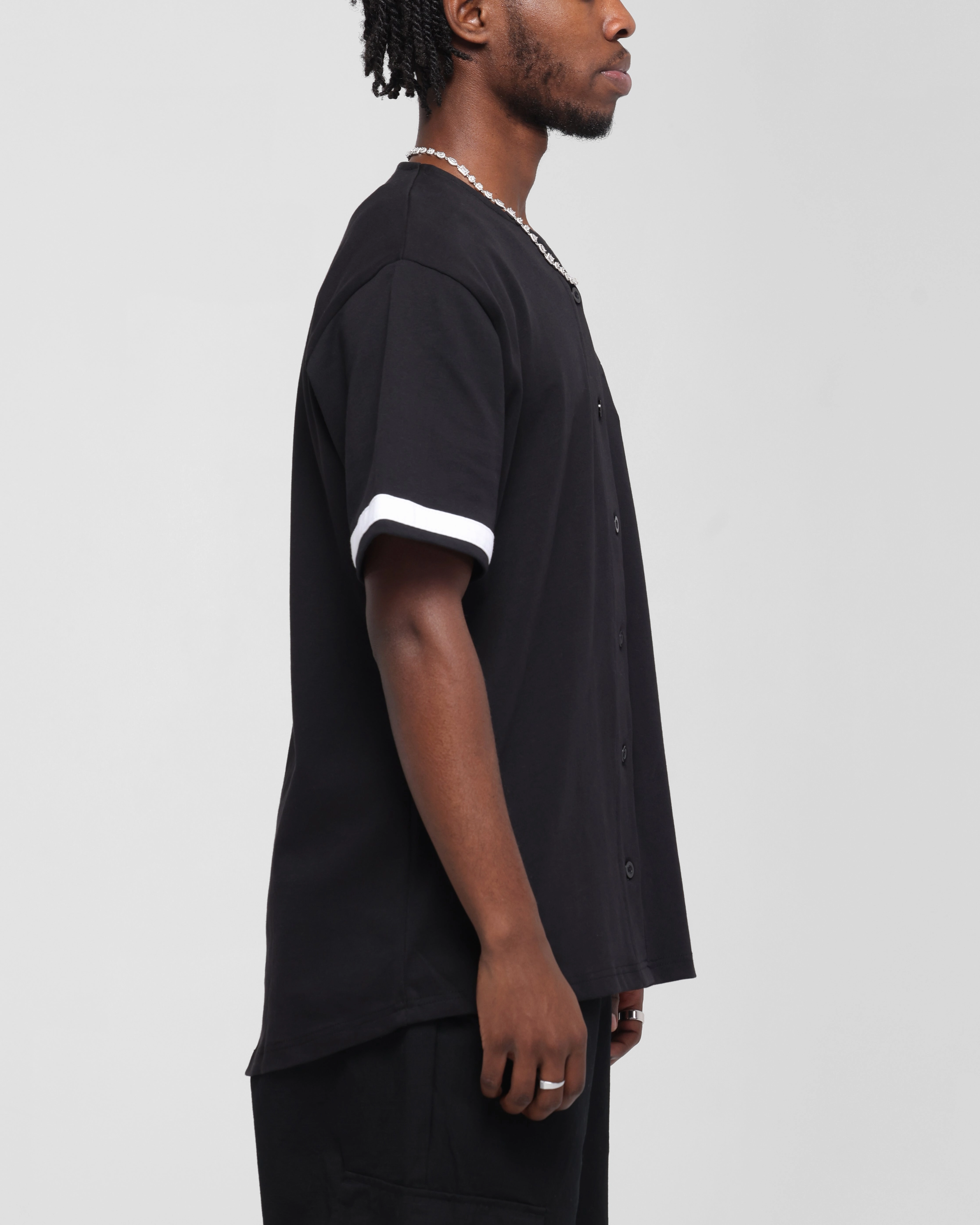 UV Protection Fabric Stretch Flex Panels Carre C-Star Baseball Jersey Black
