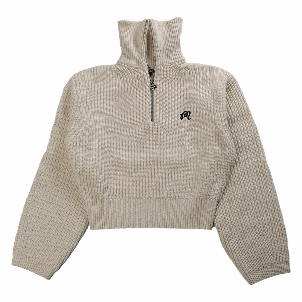 Malbon Anais Quarter Zip Knit Golf Sweater Ivory - SS25 Women Everyday Fit Style Reversible Layer