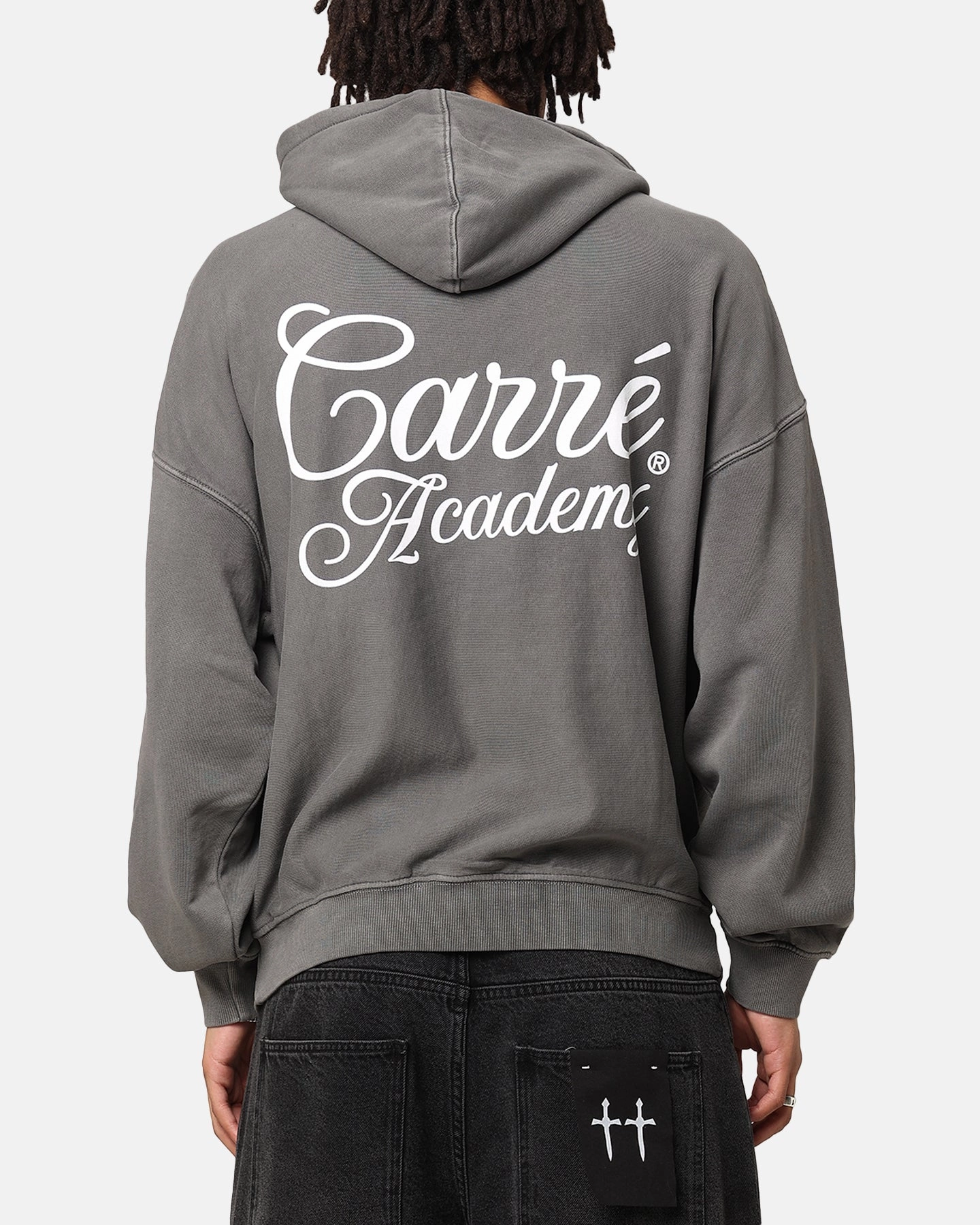 snowboarder Carre Serif Hoodie Washed Charcoal