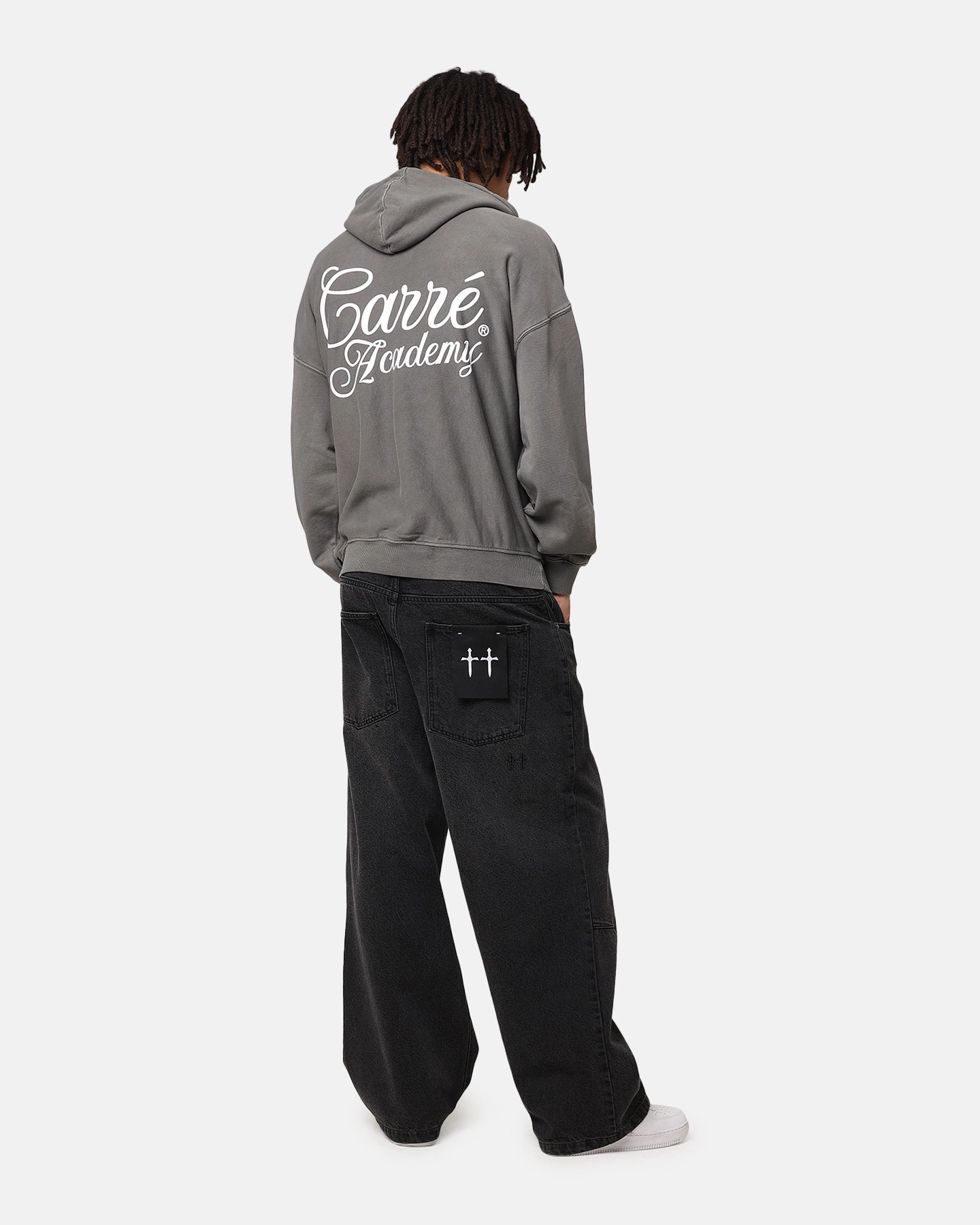 Layer Base Carre Serif Hoodie Washed Charcoal