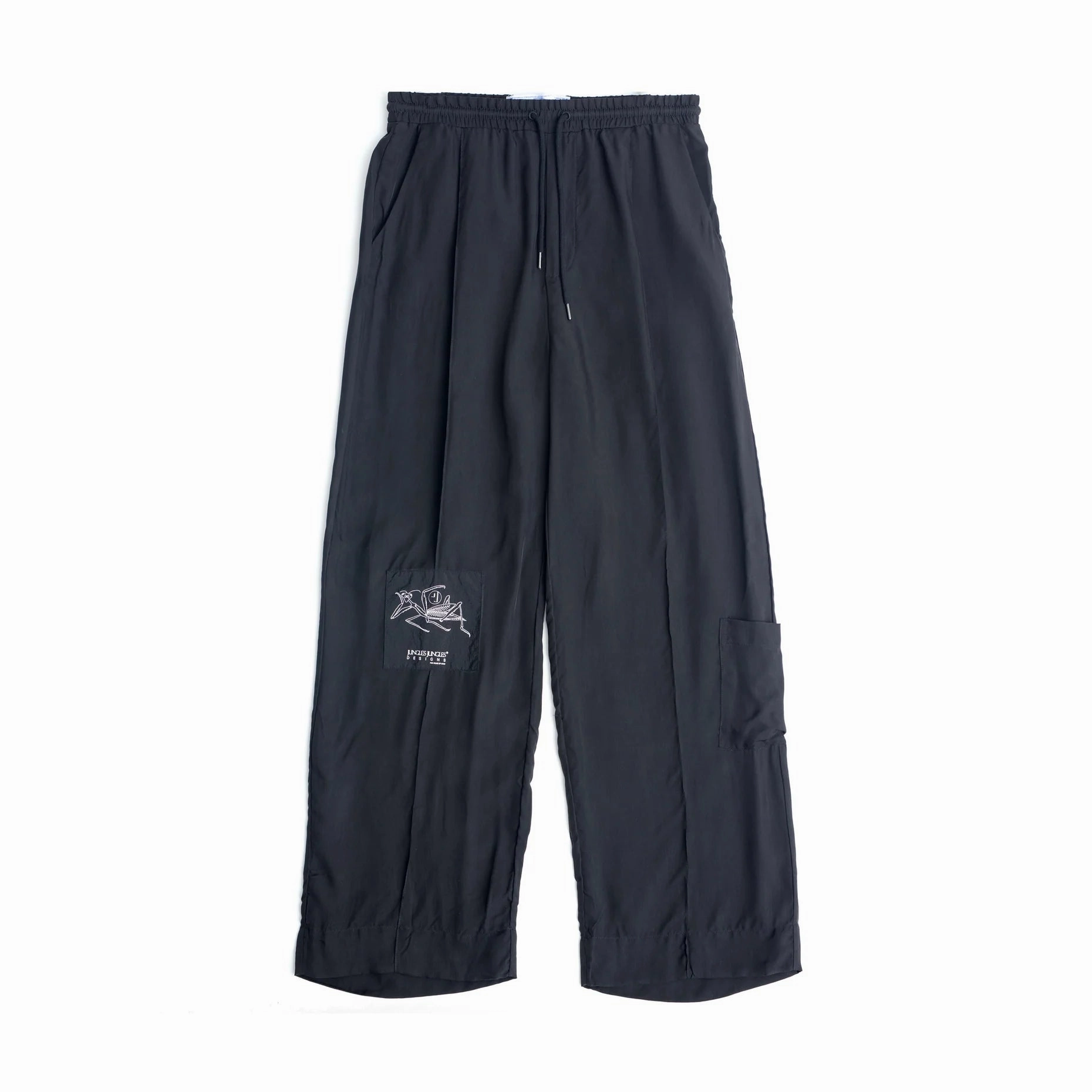 Comfortable Stretch Wrinkle-Resistant Jungles Jungles Design For Peace Of Mind Cupro Pant 'Black'