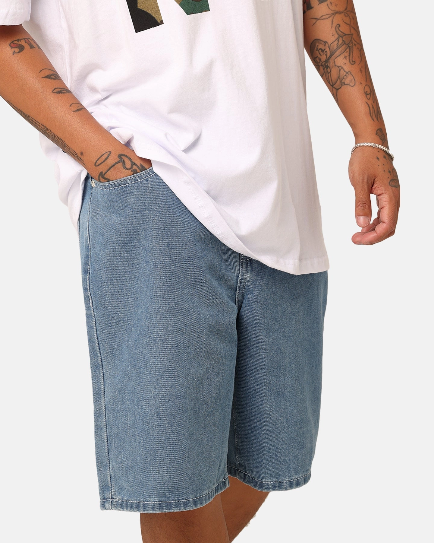 High-waisted Stussy Denim Big Ol' Shorts Mid Denim