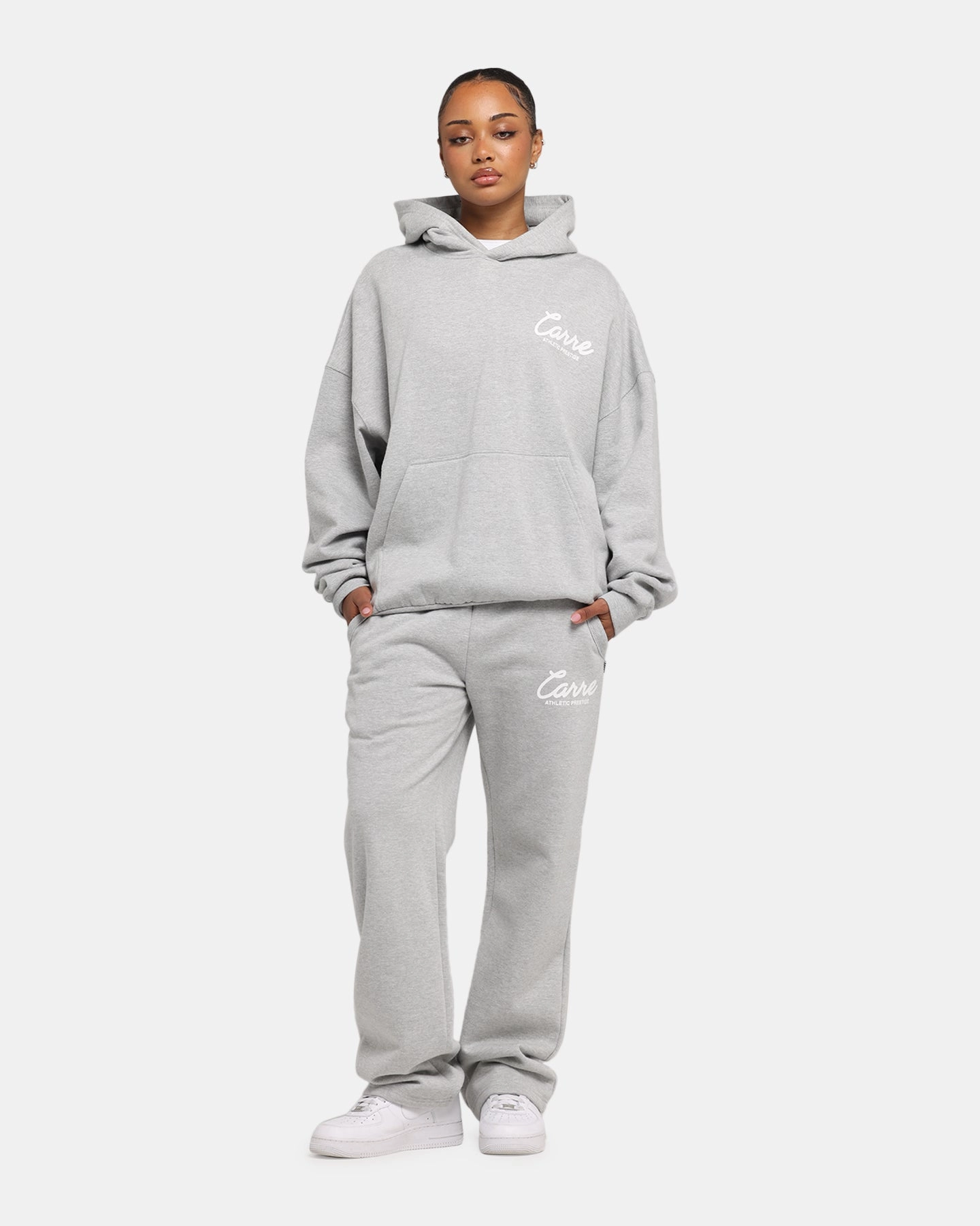 Carre Prestige Script Sweatpants Grey Marle Reflective Trim LightweightDesign