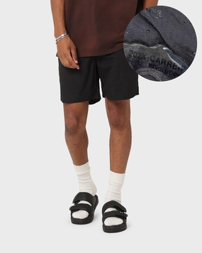 Weekend Casual No Slip Waistband Carre Water Short Black