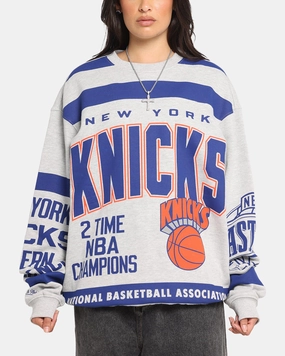 Mitchell & Ness New York Knicks Letterform Crewneck Grey Marle/Official Team Color Insulated Core Technology