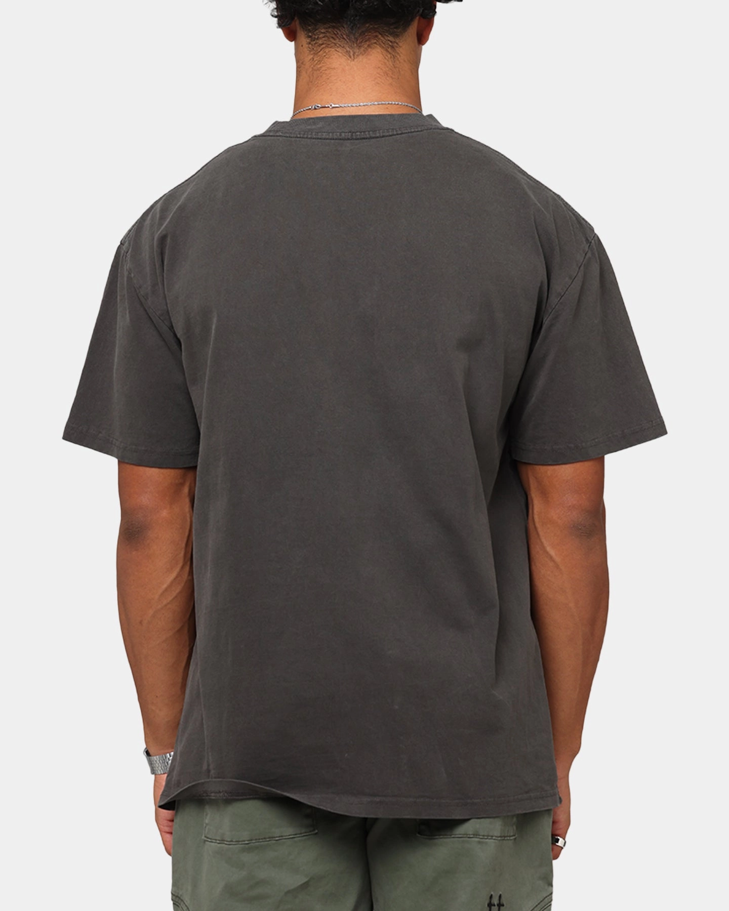 City Fashion Look Boat Neck Saint Morta Fallen Rising Boxy T-Shirt Black Wash