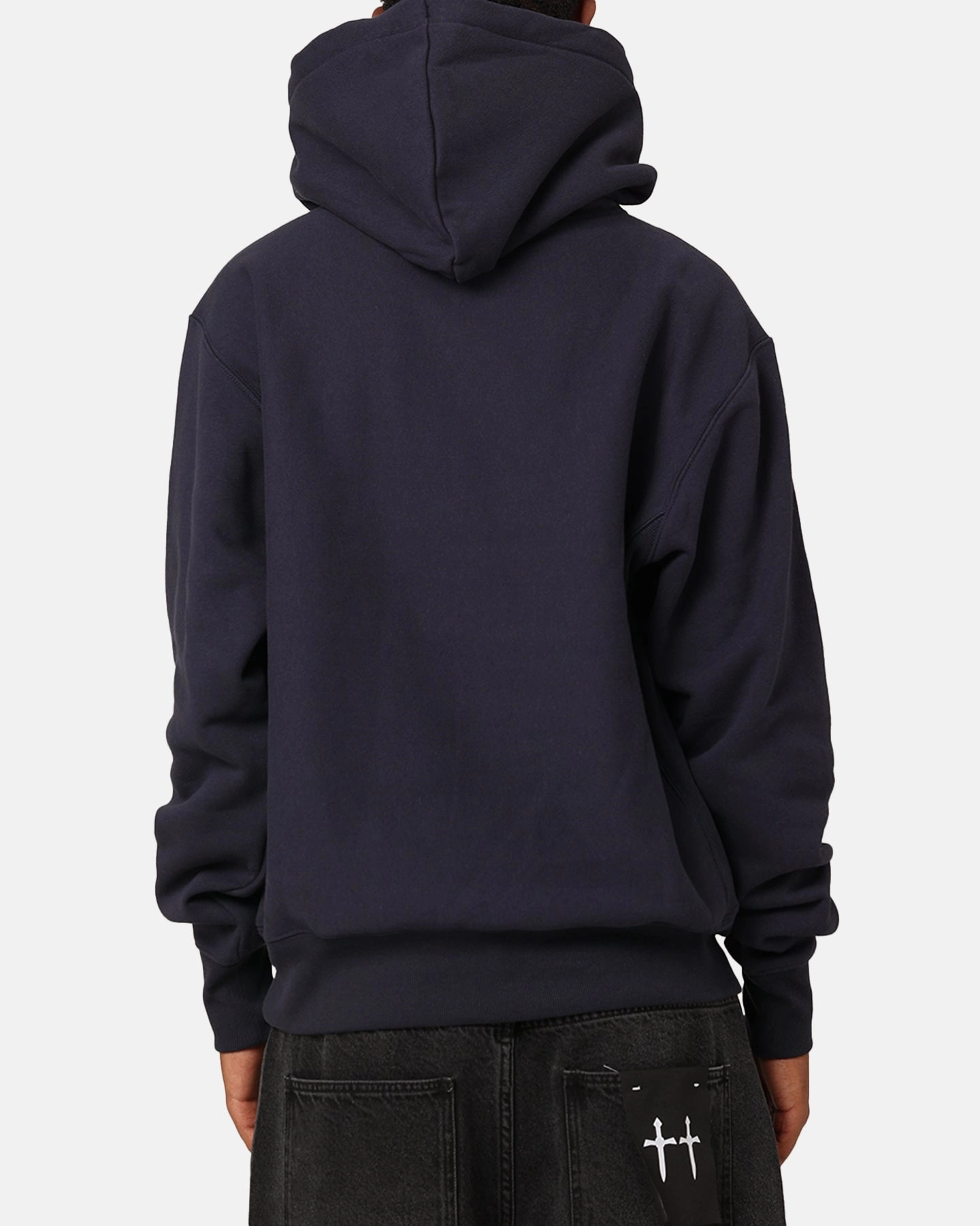 Performance Optimized Fit Check Champion Reverse Weave Small C Hoodie Navy