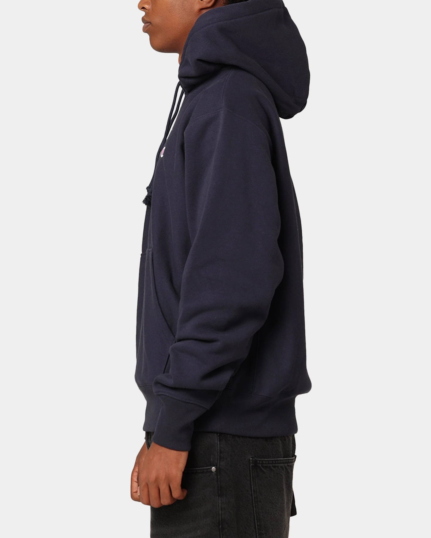 Eco Friendly Insulation Champion Reverse Weave Small C Hoodie Navy