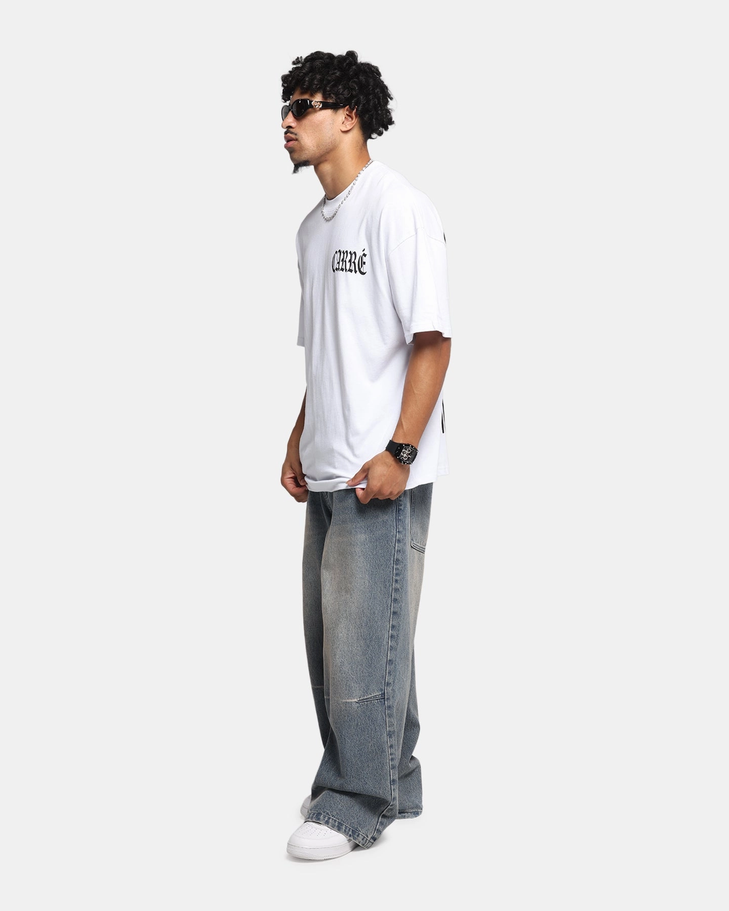 Quick-Dry Fabric Carre Bulldog T-Shirt White
