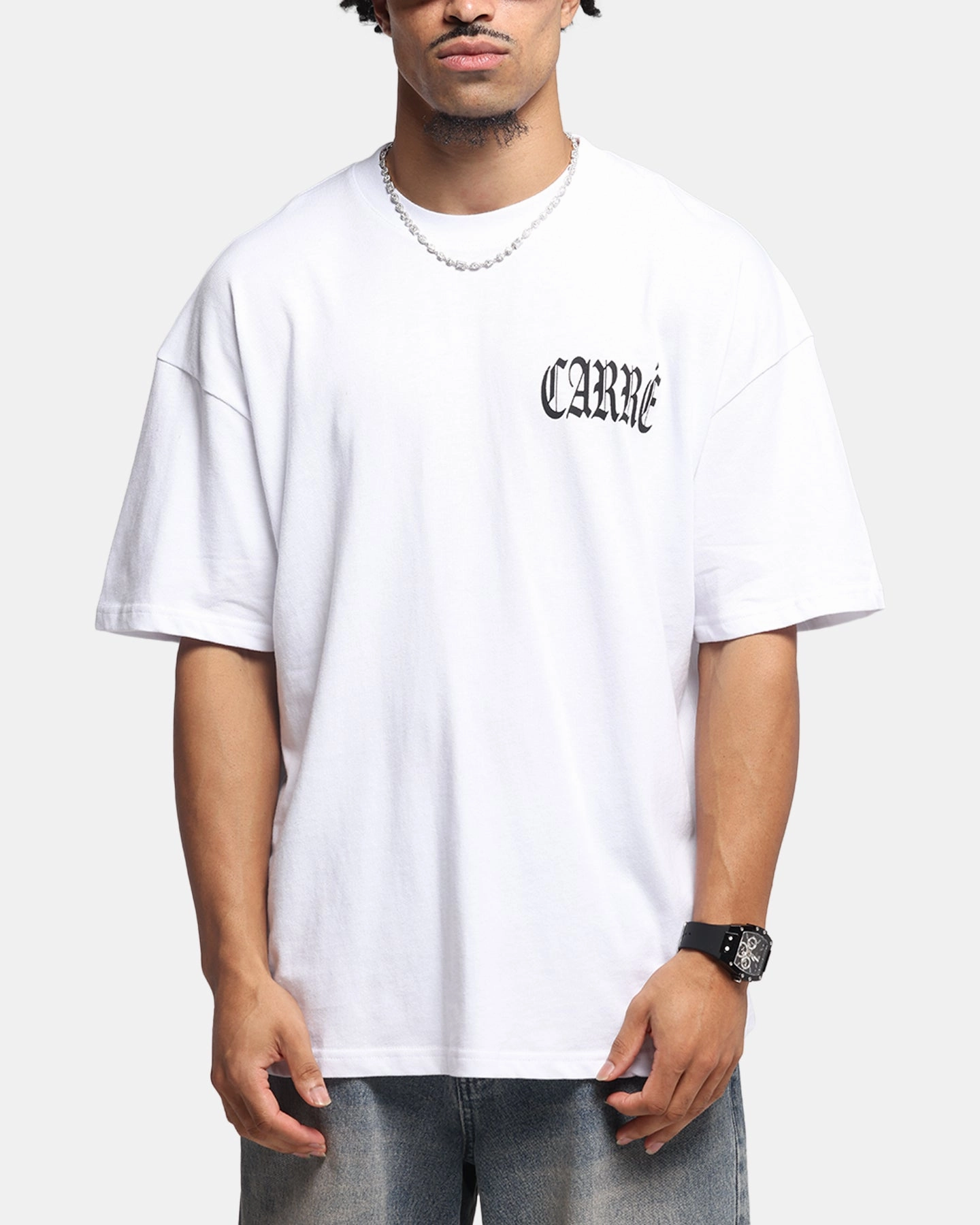 Carre Bulldog T-Shirt White Colorfast Material Flexible Neckline
