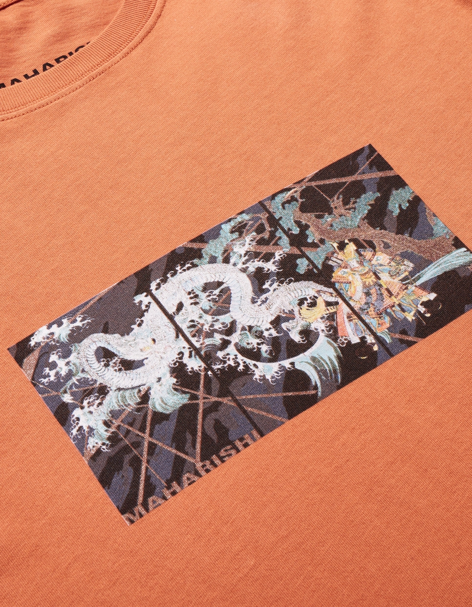 Maharishi Triptych Water Dragon T- Shirt  'Rust' Feminine Appeal Minimalist Design