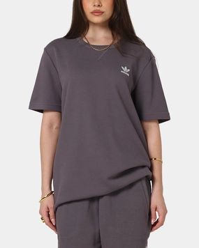 Adidas Trefoil Essentials Waffle T-Shirt Grey Strata Seasonal Must-Have Sporty Comfort Wear