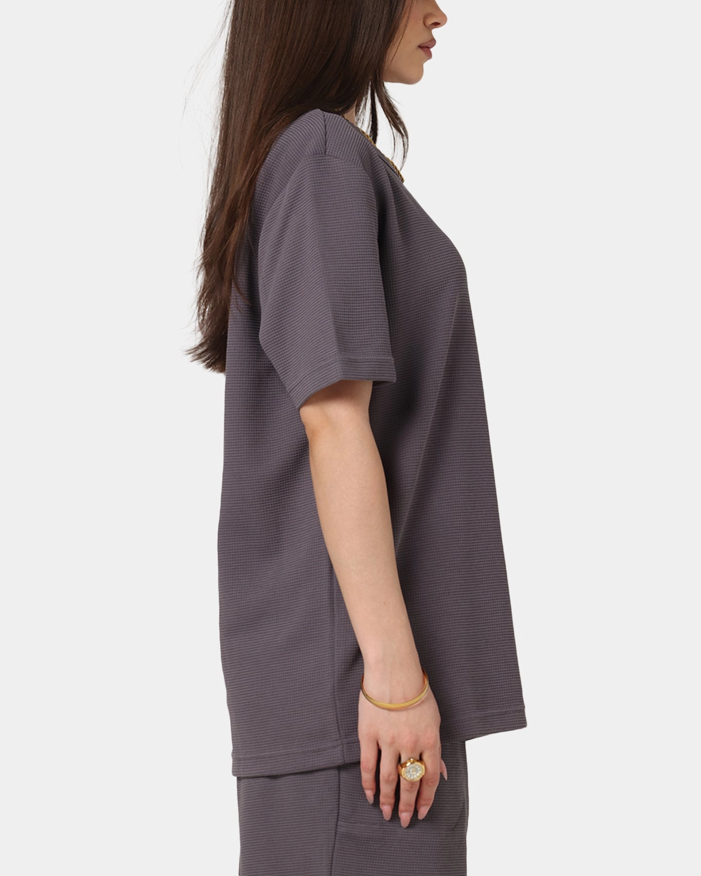 Yoga flexibility Recycled Polyester Adidas Trefoil Essentials Waffle T-Shirt Grey Strata