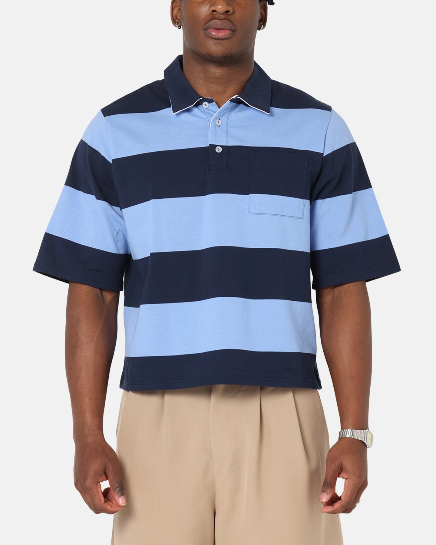 XXIII Rugby Polo T-Shirt Navy/Blue SnagResistant Weave Weekend Vibes