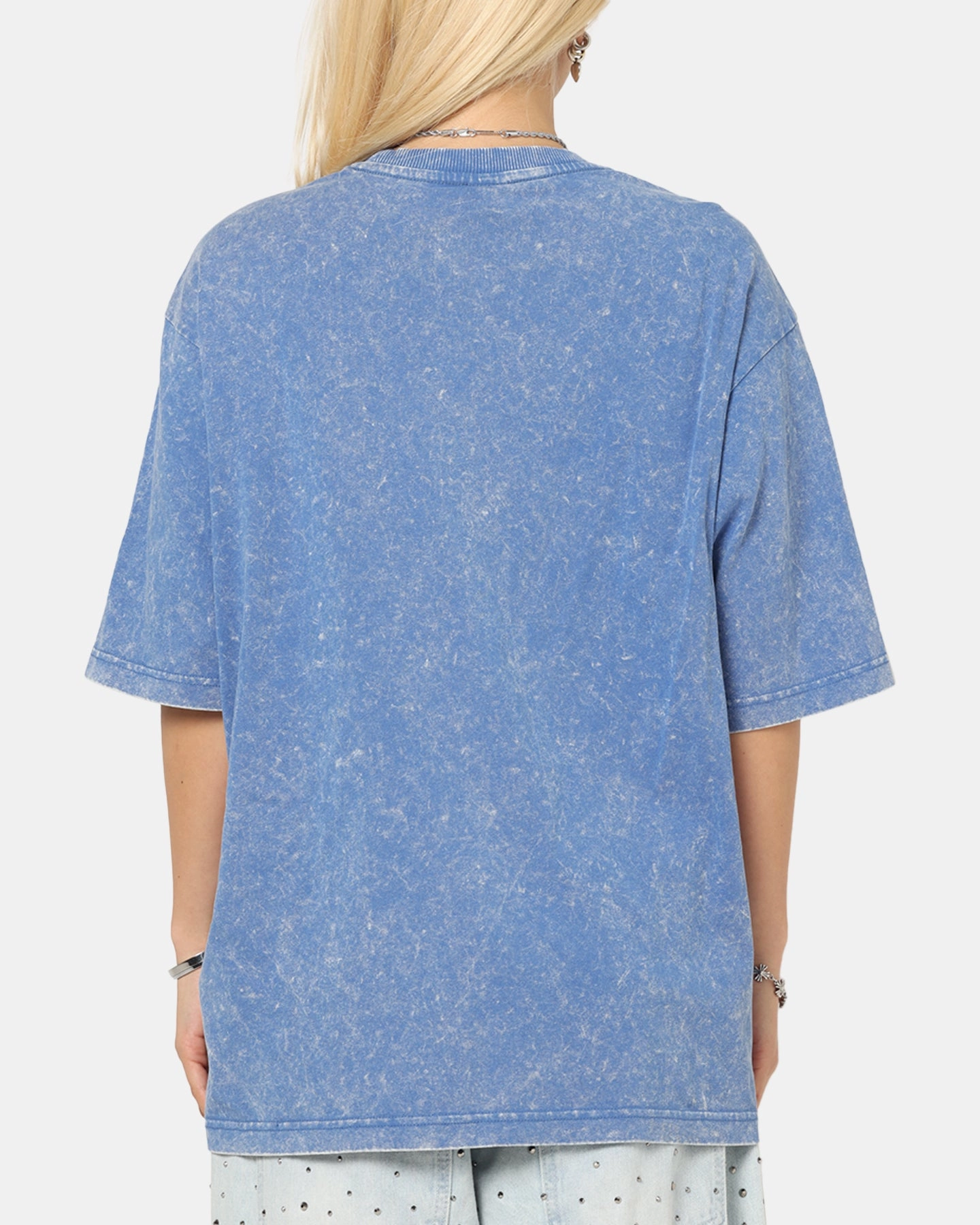 Heather Texture Finish G-Star Acid Wash Boxy T-Shirt Blue