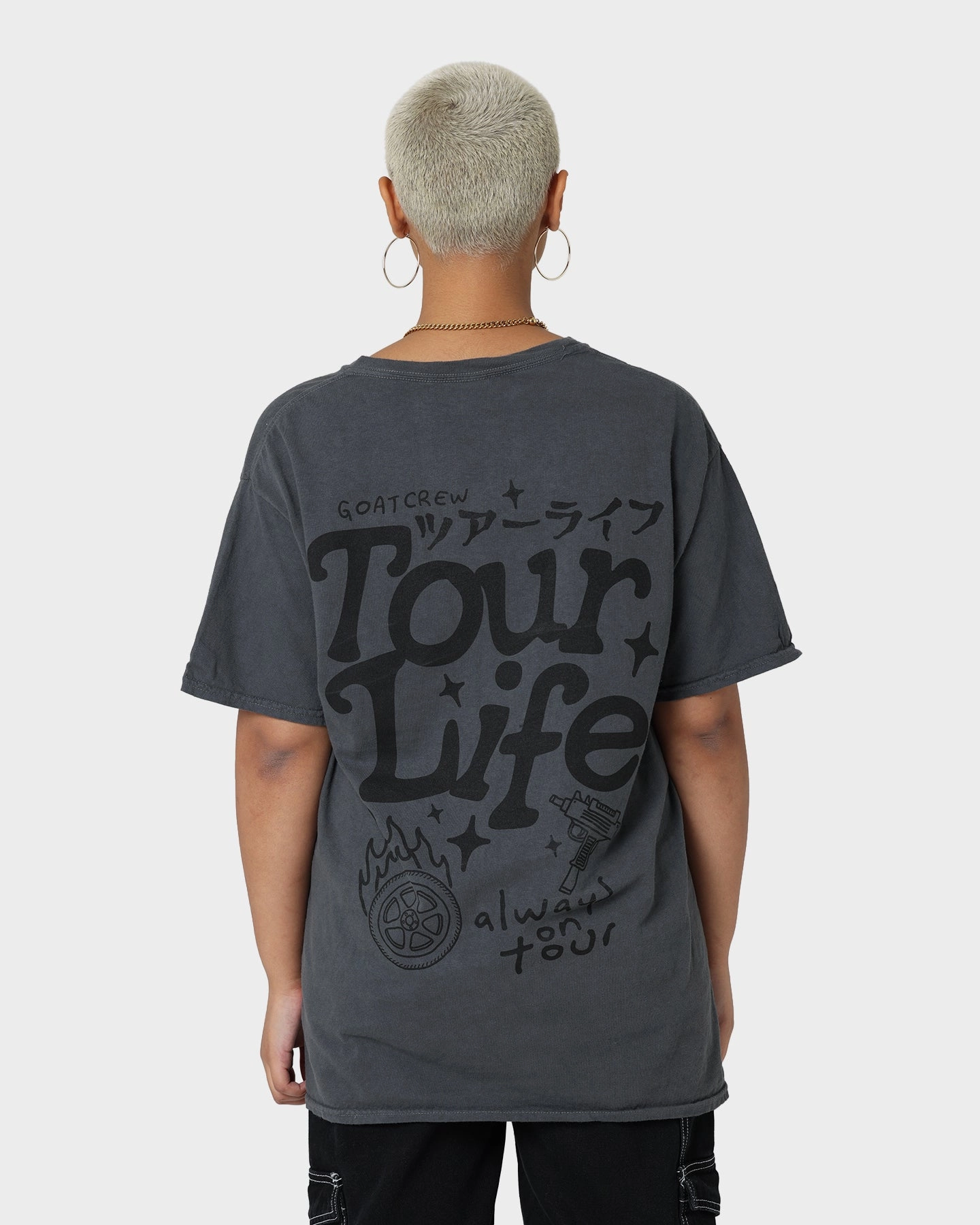 Goat Crew Tourlife T-Shirt Off Black Solid color purity