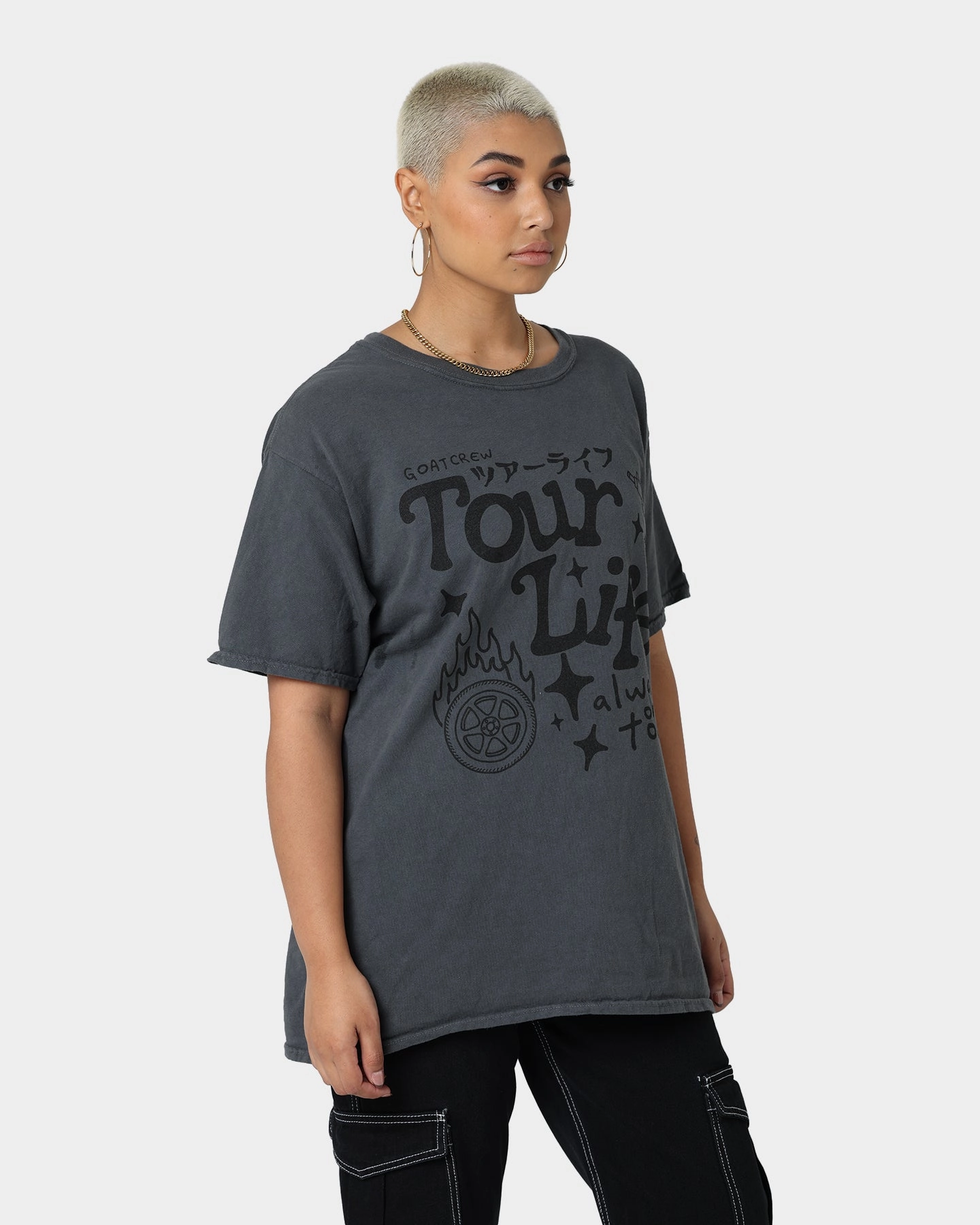Light Casual Wear Goat Crew Tourlife T-Shirt Off Black