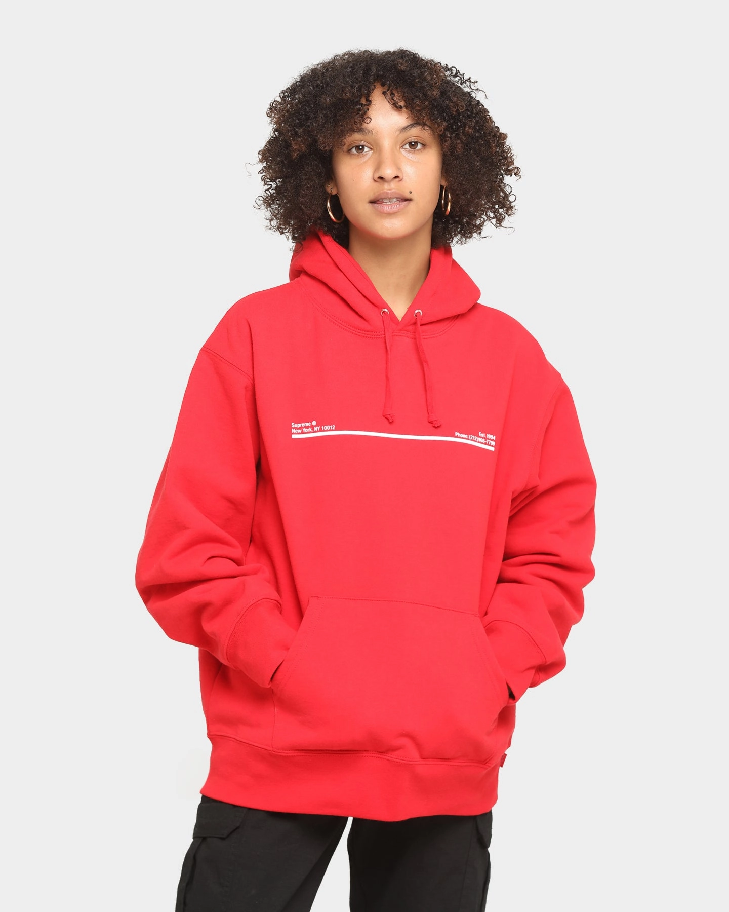 Supreme Shop Hooded Sweatshirt Red Articulated Sleeves Heavyweight