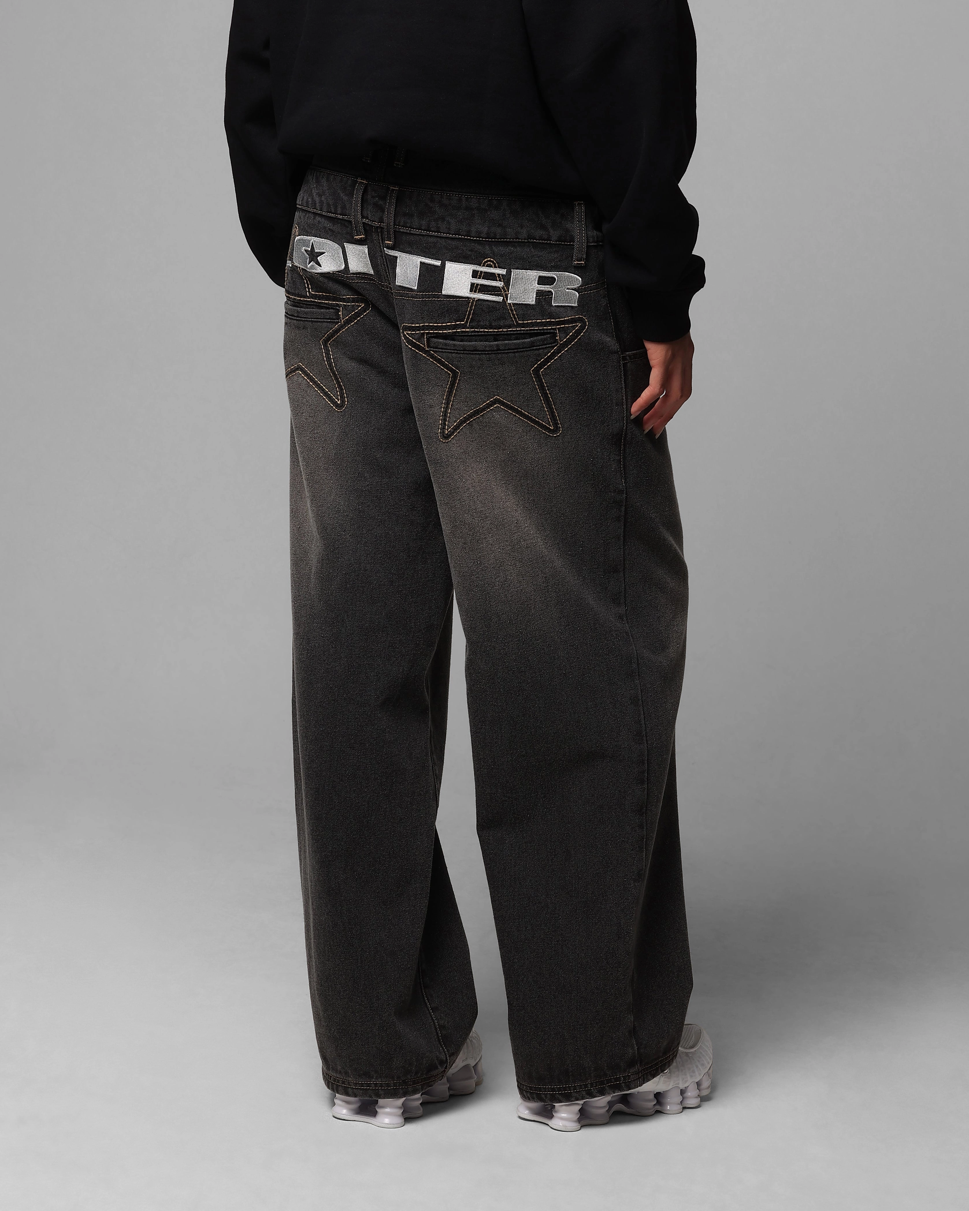 Loiter Star Layered Jeans Vintage Black Flexible Fit