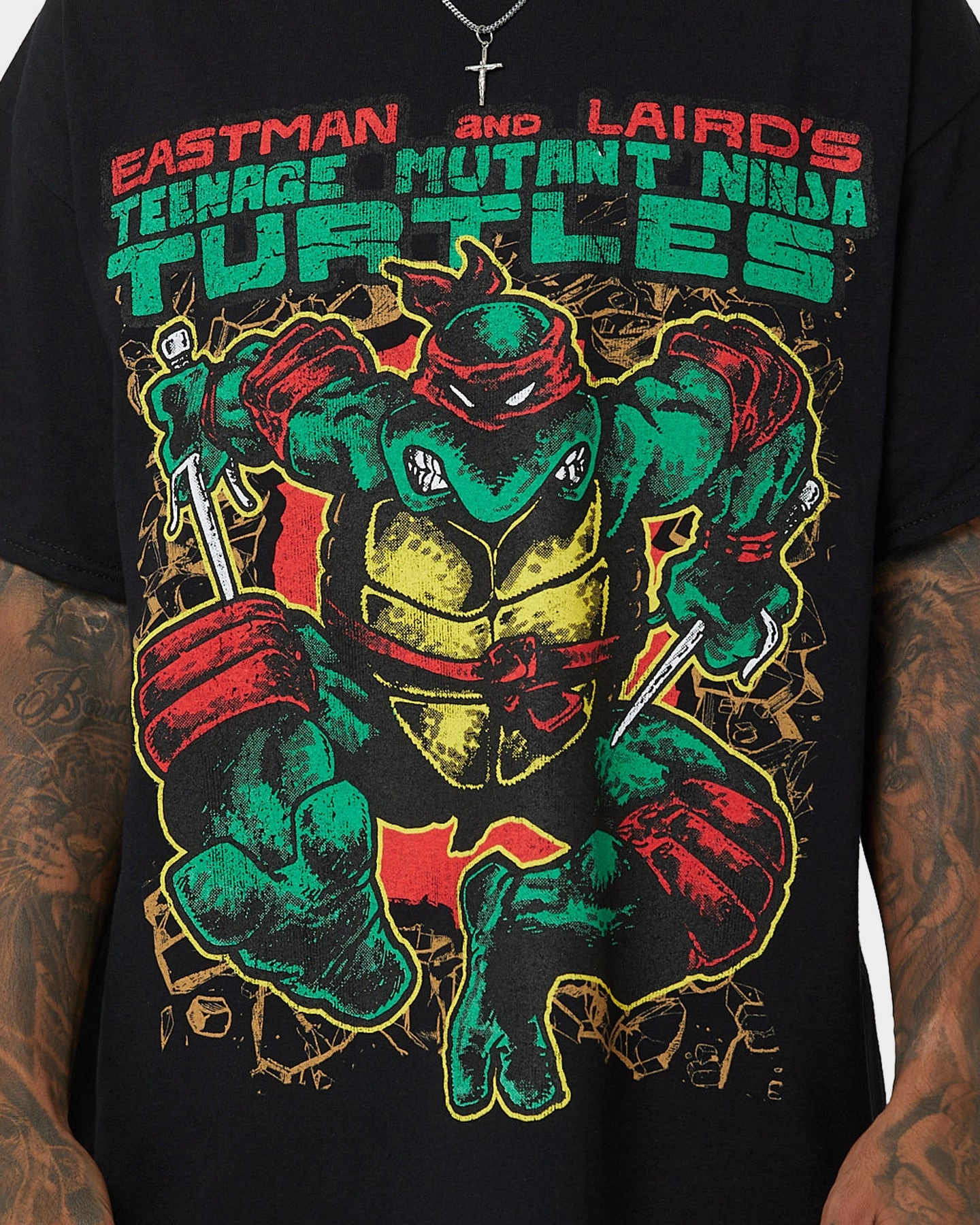 American Thrift X Teenage Mutant Ninja Turtles Raphael Vintage T-Shirt Black Effortless Wearable Comfy Design