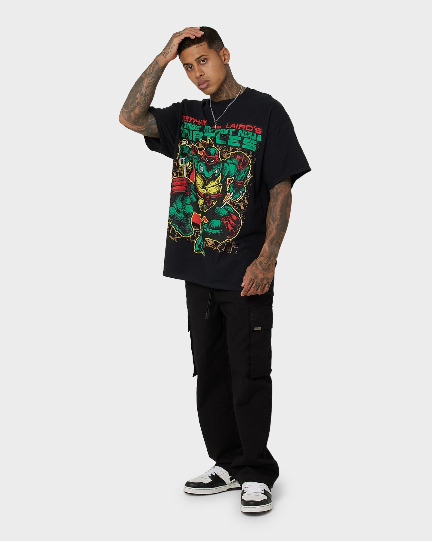 Relaxed Vibes American Thrift X Teenage Mutant Ninja Turtles Raphael Vintage T-Shirt Black