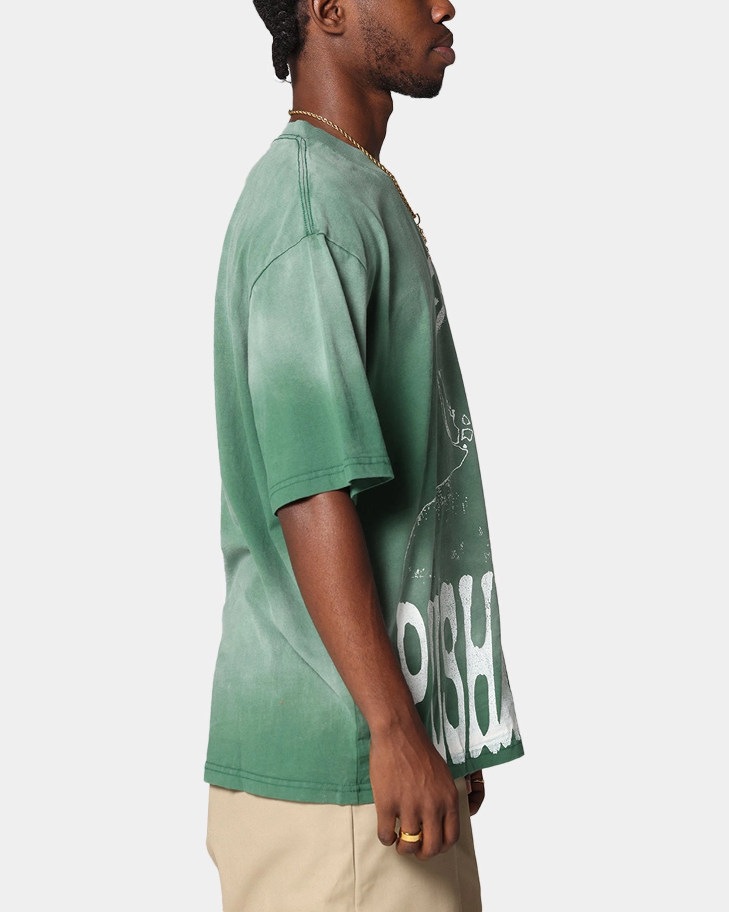 Cozy and Comfortable Pusha T Pusha T Hem Vintage T-Shirt Washed Green