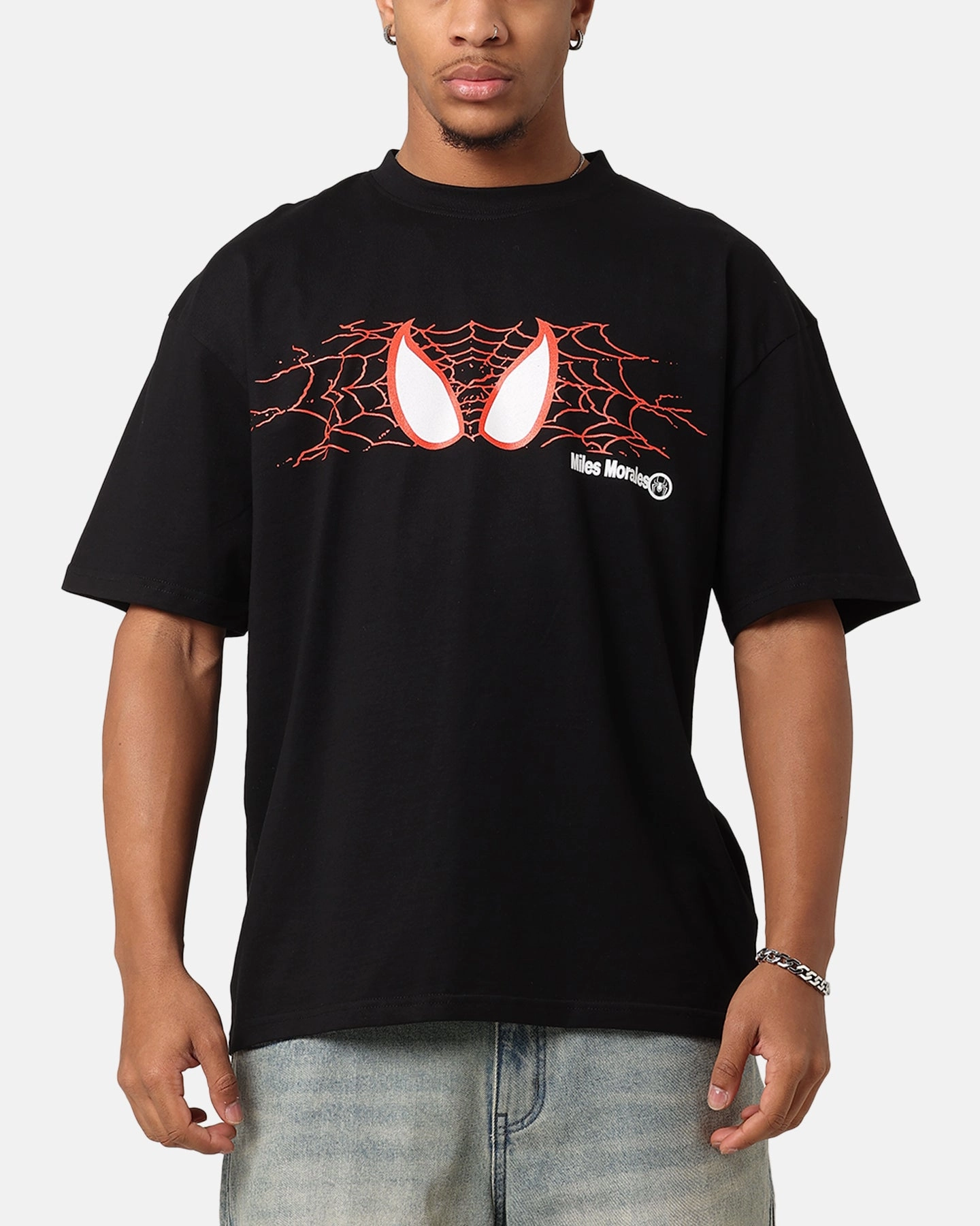 Goat Crew Marvel Spider-Man Y2K Miles T-Shirt Black Soft and durable
