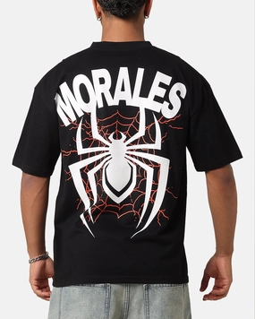 light layering Outdoor Adventure Goat Crew Marvel Spider-Man Y2K Miles T-Shirt Black