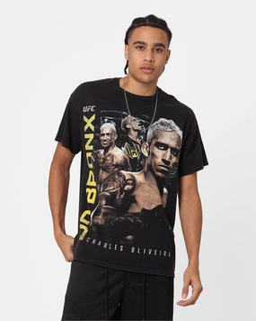 UFC By Goat Crew Charles 'Do Bronx' Oliveira Vintage T-Shirt Black Wash Athletic Comfort Wear