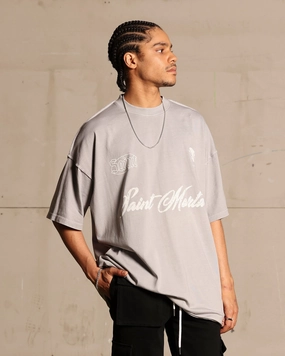 Saint Morta Roadhouse Boxy T-Shirt Vintage Grey Seasonal top