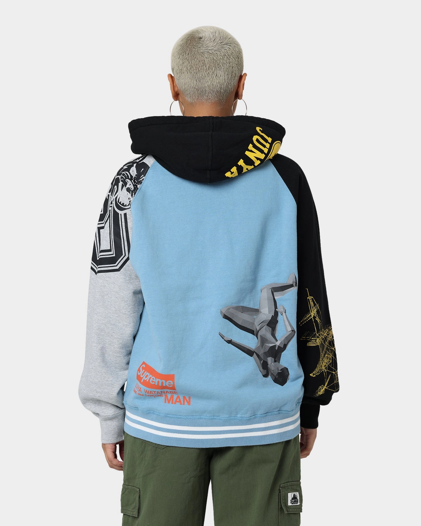 Ultra Thin Insulation Supreme X Junya Zip Up Hooded Sweatshirt Rusty Blue