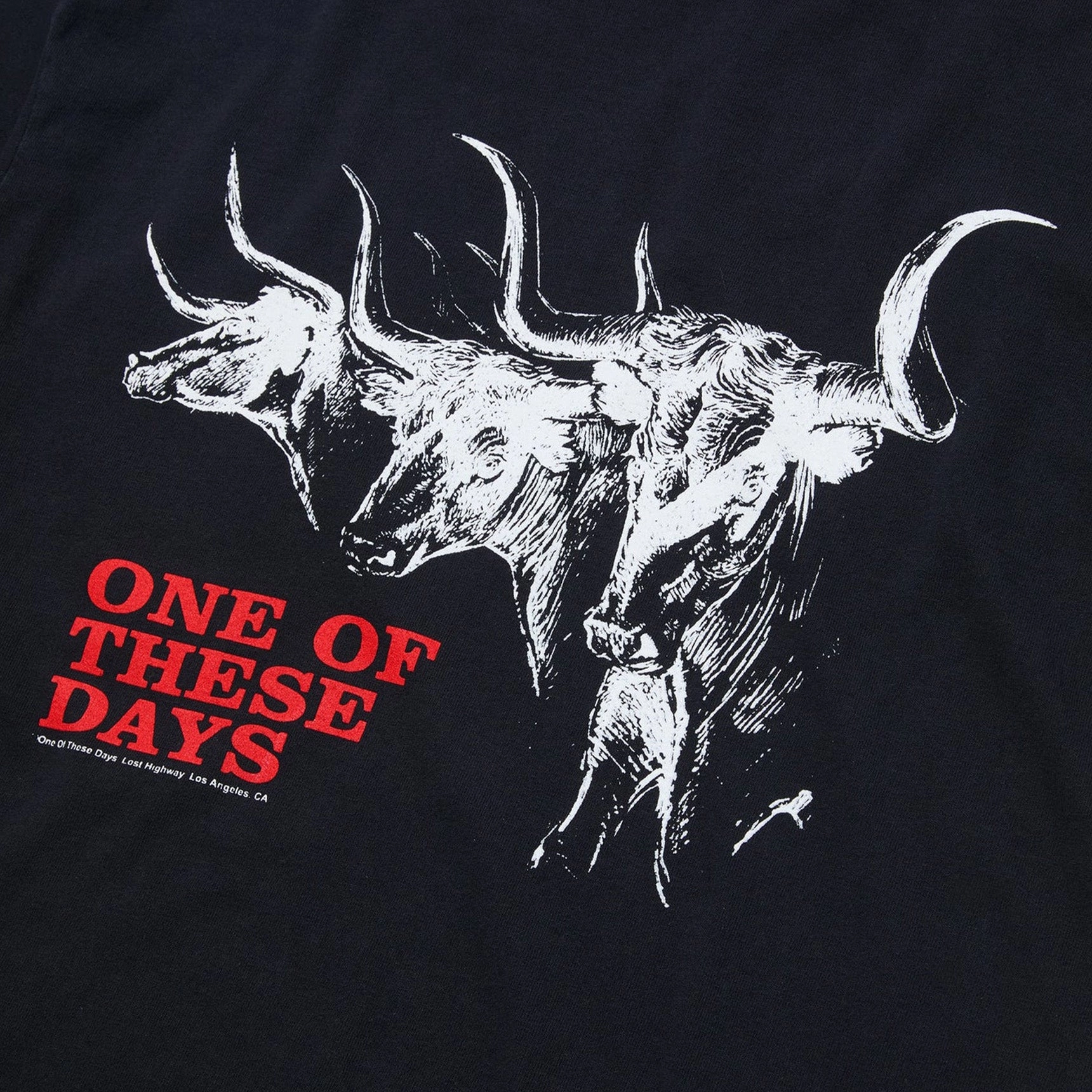 One Of These Days Long Horn Short Sleeve T-Shirt "Black" Slim Silhouette Quality Layer