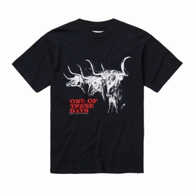 One Of These Days Long Horn Short Sleeve T-Shirt "Black" Personalized