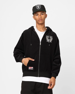 New Era Oakland Raiders Oversized Zip Hoodie Black Assist