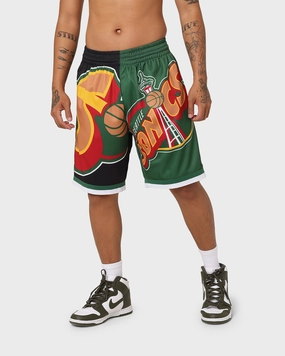 Mitchell & Ness Seattle Supersonics Big Face Shorts 5.0 Black cycling clothing earthy shades