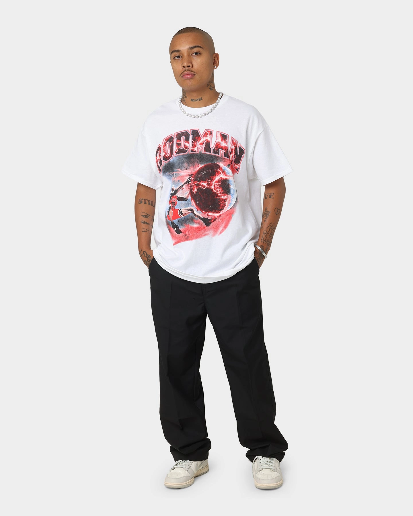 Rodman Brand Planet Dunk T-Shirt White High Density Knit