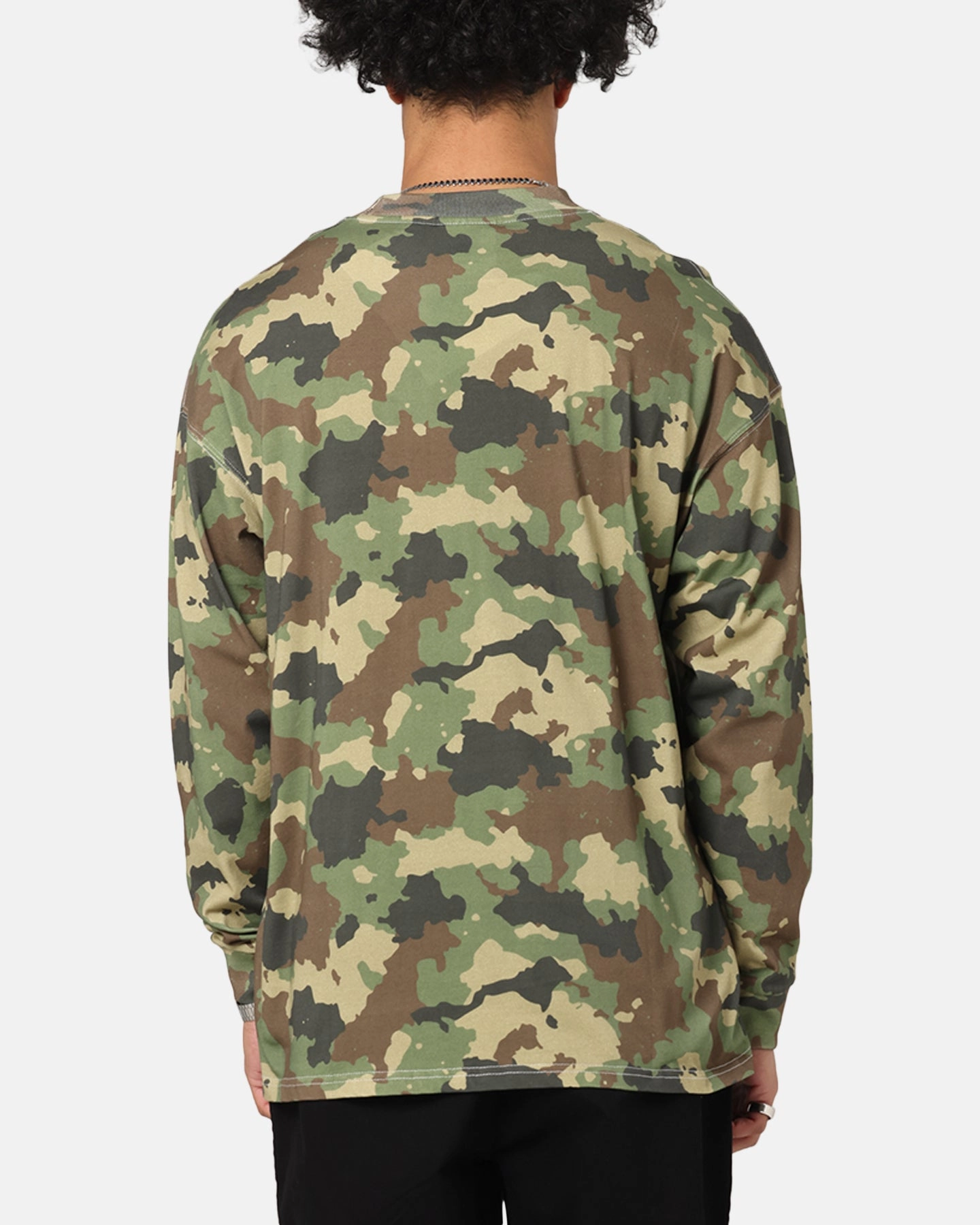 Carre Global Oversized Long Sleeve T-Shirt Camo Layered Sleeve Relaxing Fit