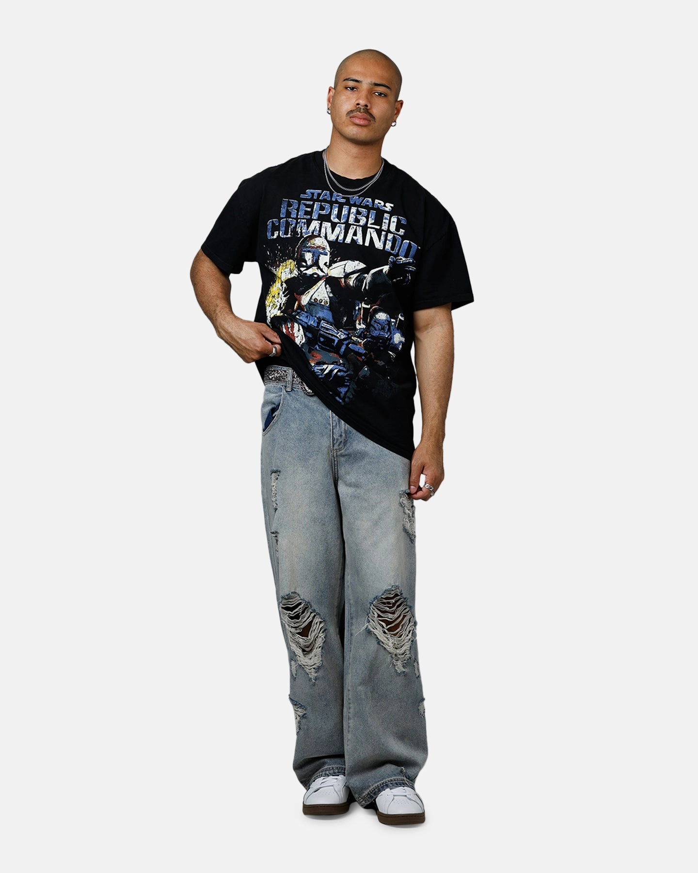 American Thrift Star Wars Battlefront Republic Commando Heavyweight T-Shirt Black AdvancedMoistureManagement