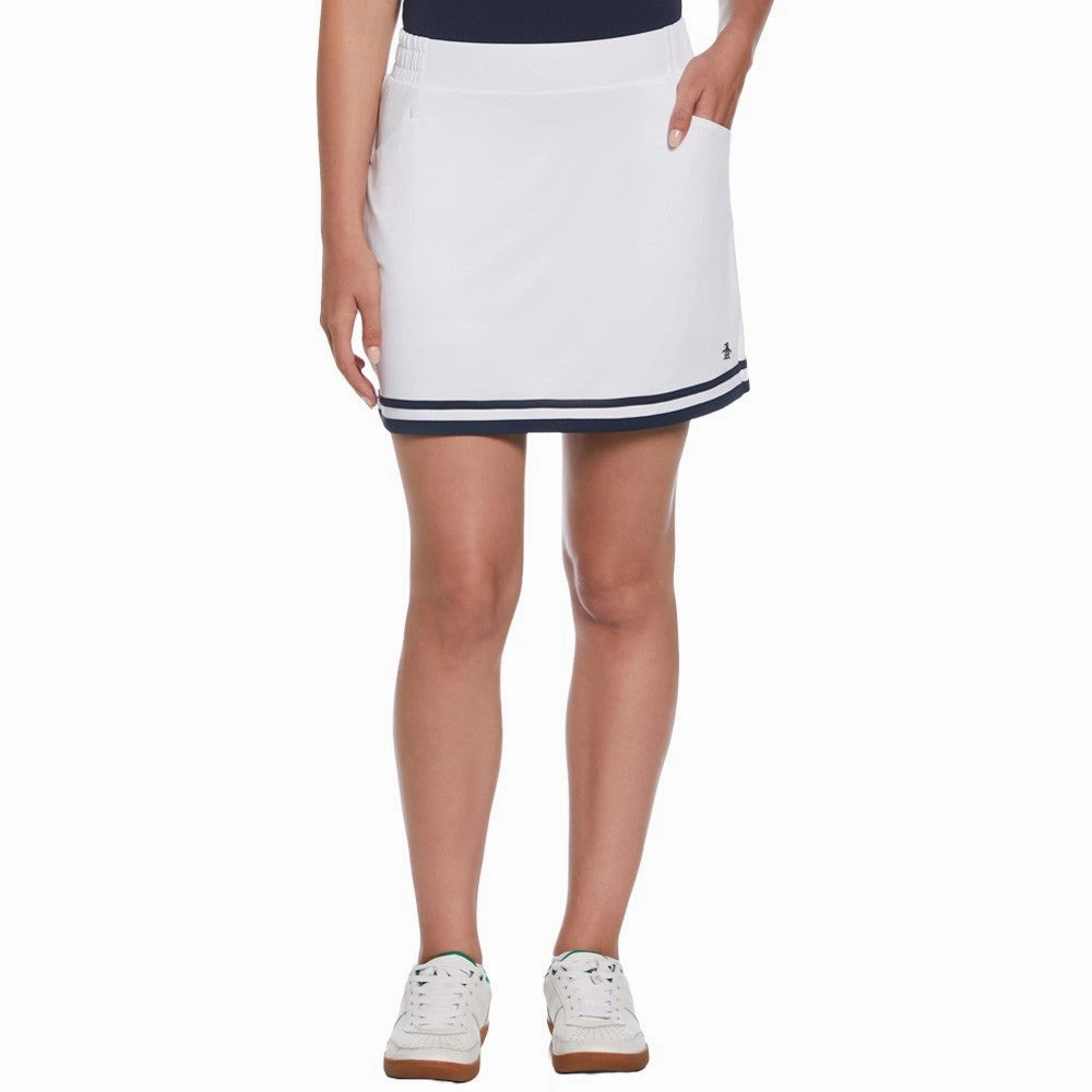 Original Penguin Essential Colour Block 16" Golf Skort Bright White - SS24 Women Boutique Exclusive Cool Touch