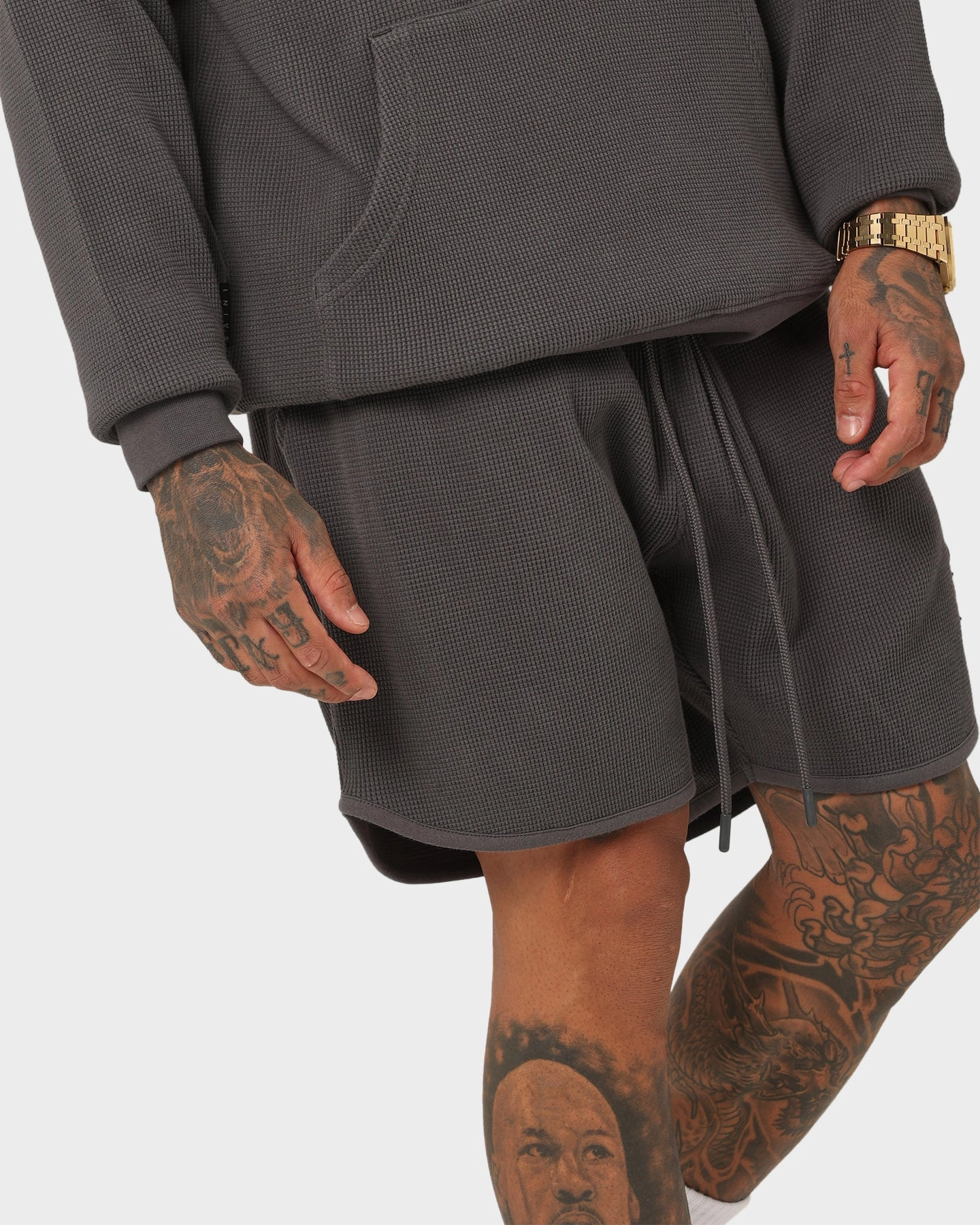 High Waist Saint Morta Waffle Shorts Slate