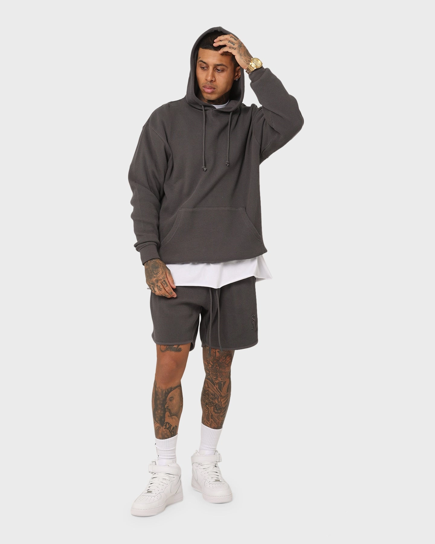 Saint Morta Waffle Shorts Slate Minimal Finish