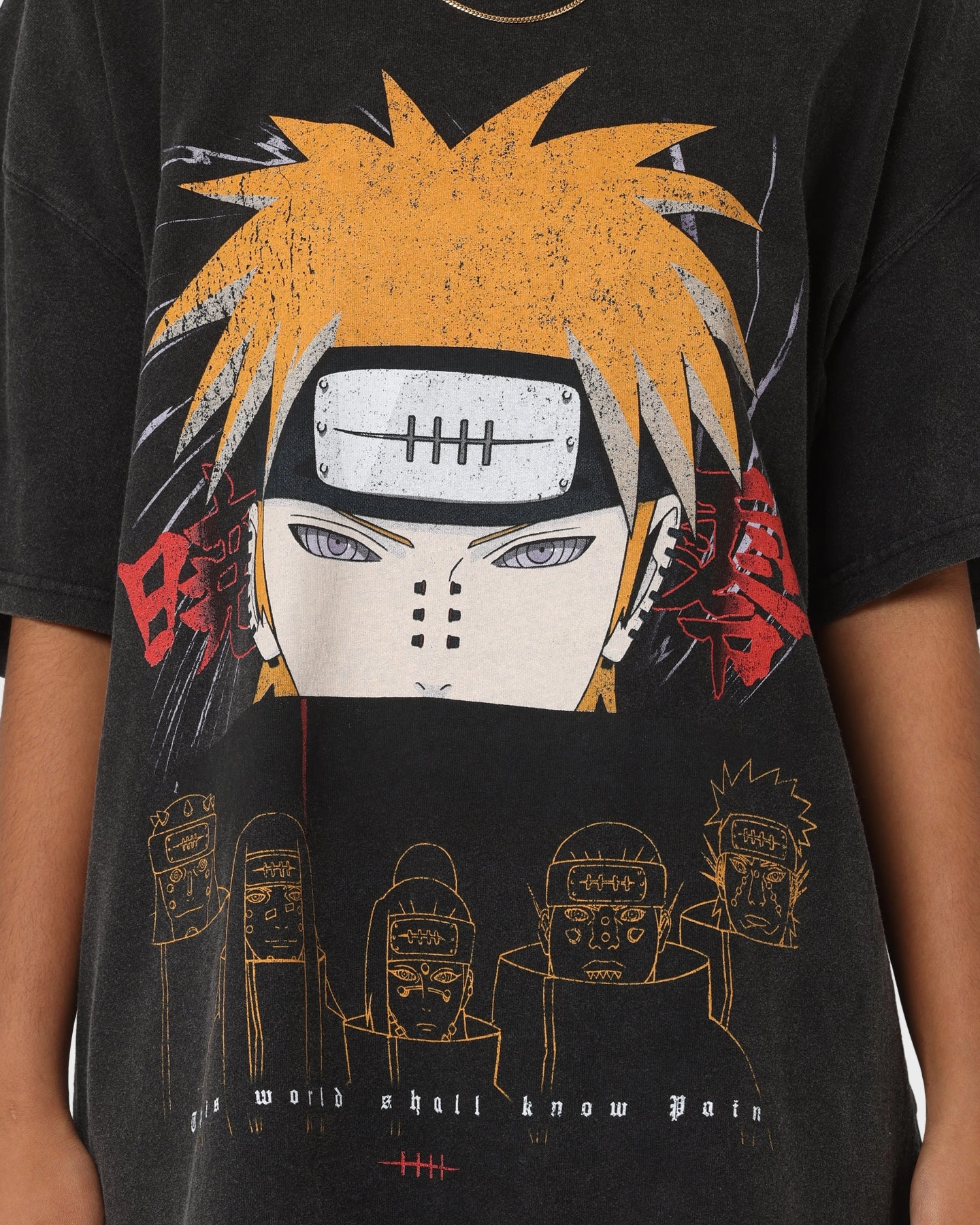 NeutralTonesCollection Goat Crew X Naruto Pain Heavyweight Vintage T-Shirt Vintage Black
